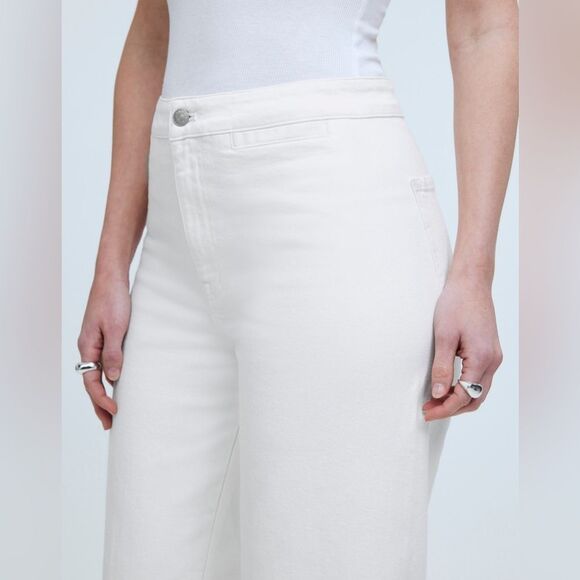 Madewell NWT Curvy Emmett Wide-Leg Jean Sz 25 in Tile White: Welt Pocket Edition - Picture 5 of 9
